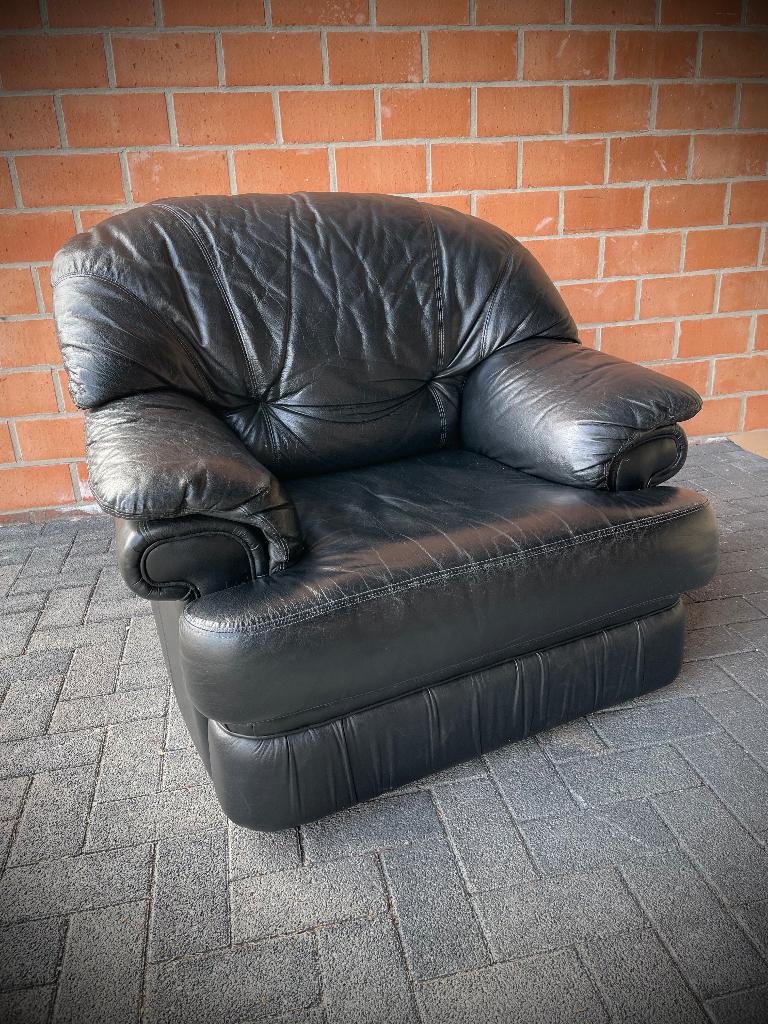 Leder zetel / 1 zit / als nieuw, Ophalen