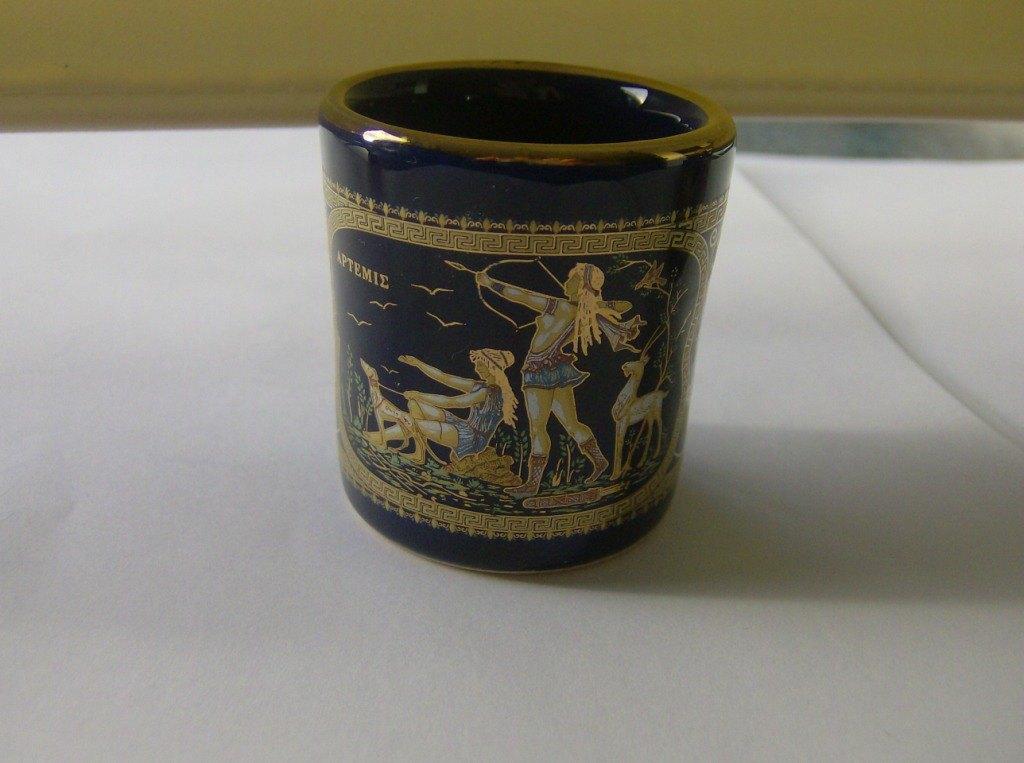 2 Griekse Kobaltblauwe borrelglaasjes -, Ophalen