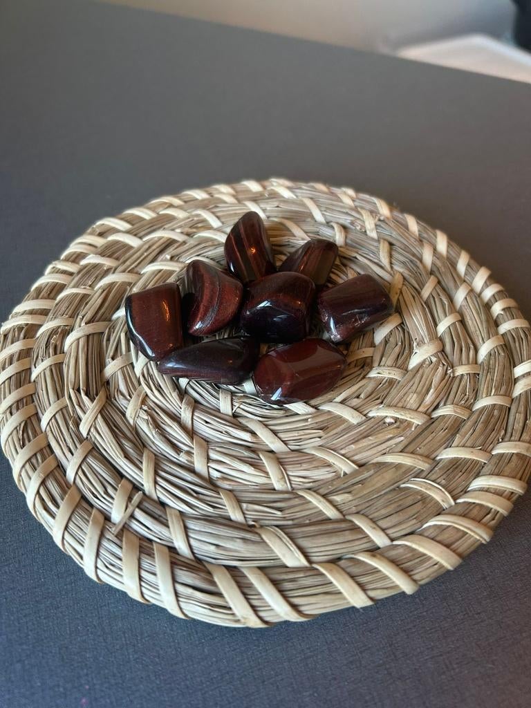 Pierres roulées en forme d'œil de tigre rouge, Collections, Enlèvement ou Envoi, Minéral