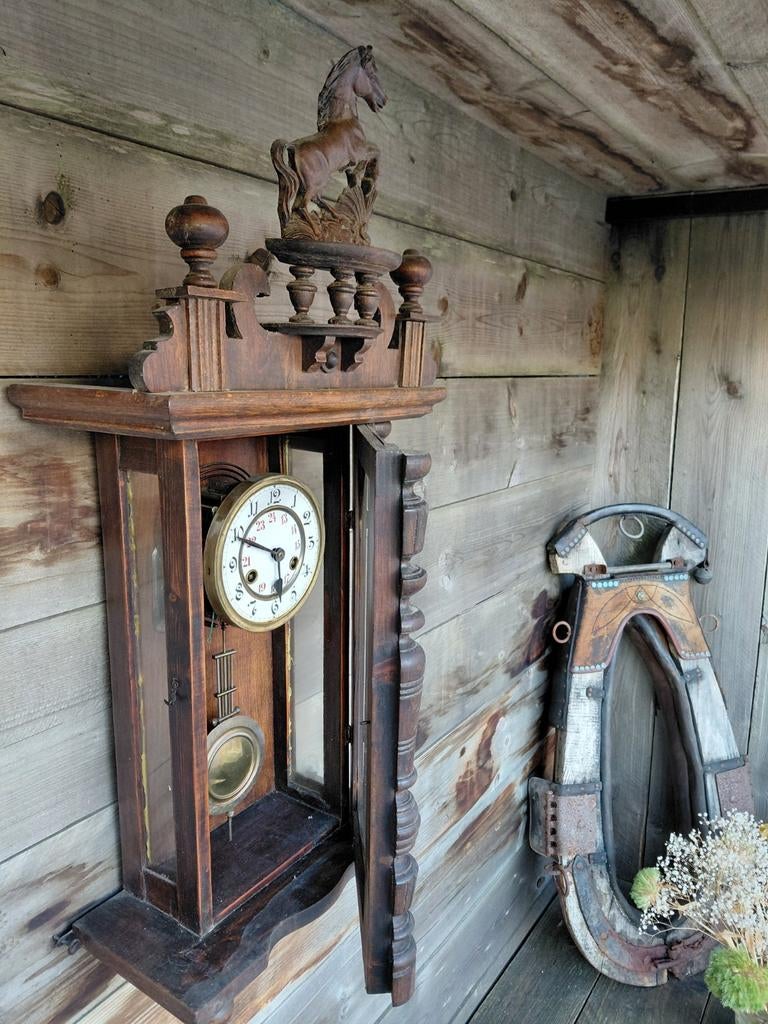 Antieke paardjesklok, Antiek en Kunst, Ophalen of Verzenden