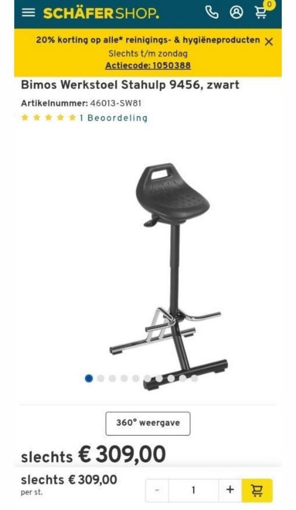 Werkstoel, 1 tabouret, Enlèvement, Comme neuf, Avec repose-pieds