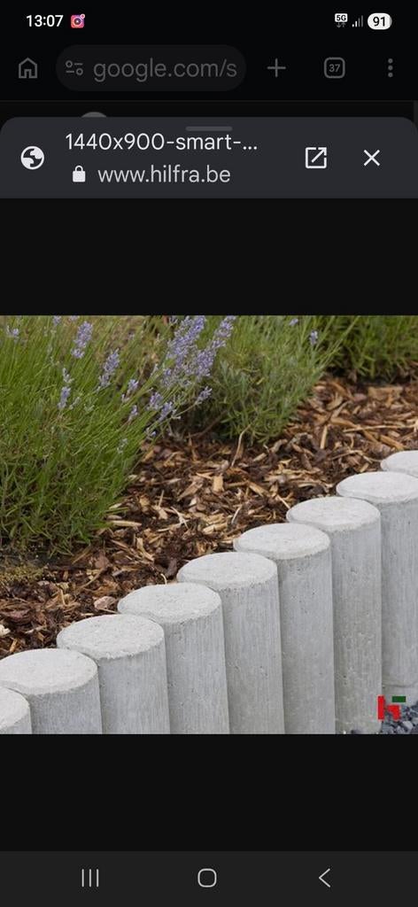40 lm beton pallisade afboording tuin H40 L 50 D 6cm, Tuin en Terras, Ophalen