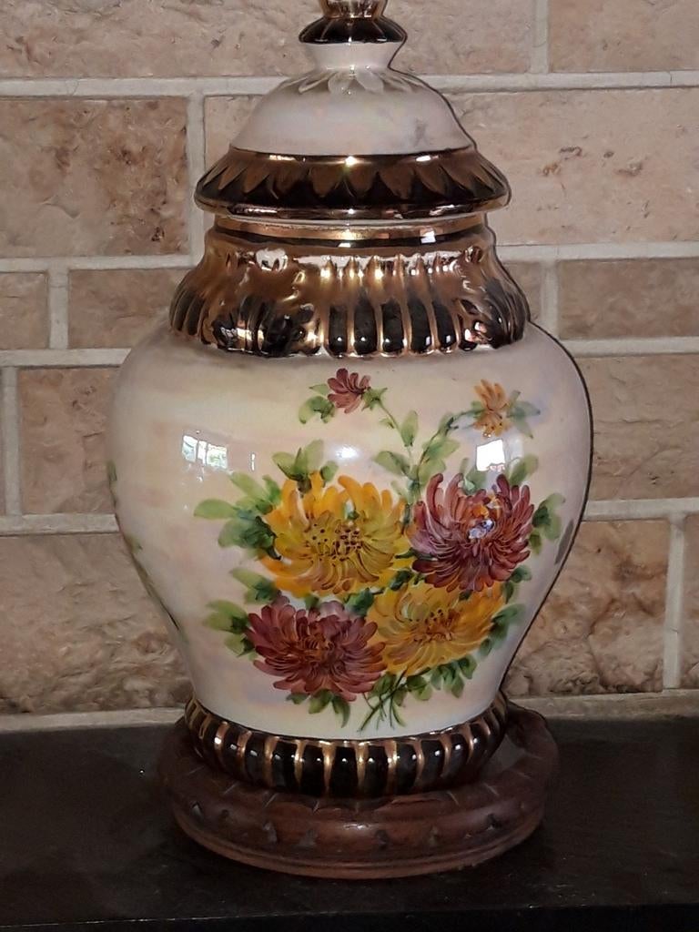 Vintage dekselvaas, glanzend keramiek, H. Bequet, Ophalen