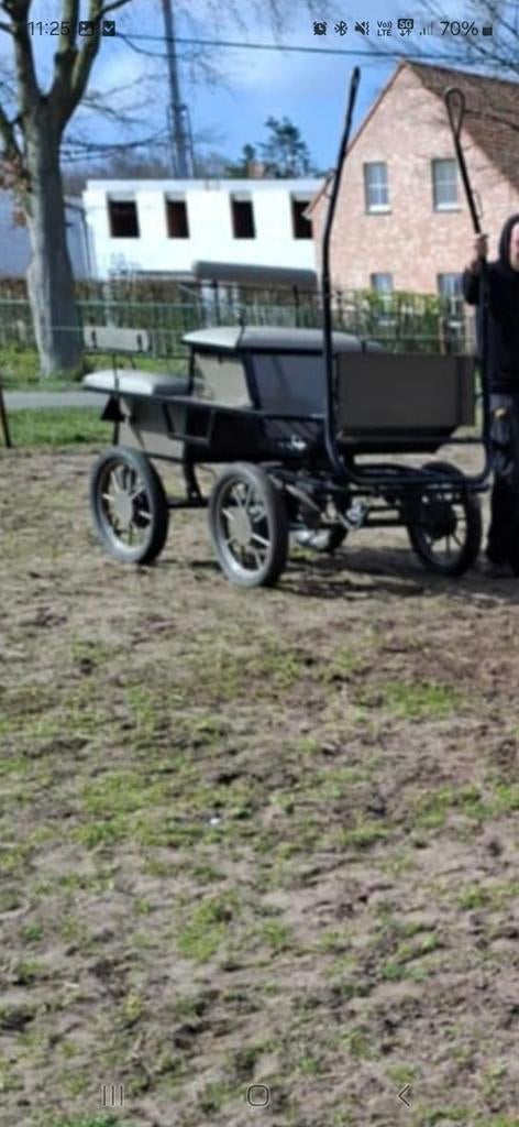 Enkelspan + extra lamoen voor brede paarden + tuig, Dieren en Toebehoren, Rijtuigen en Koetsen