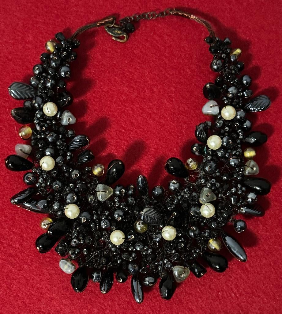 Bijoux de Mode - Collier 1980, Enlèvement ou Envoi, Comme neuf, Noir, Autres matériaux