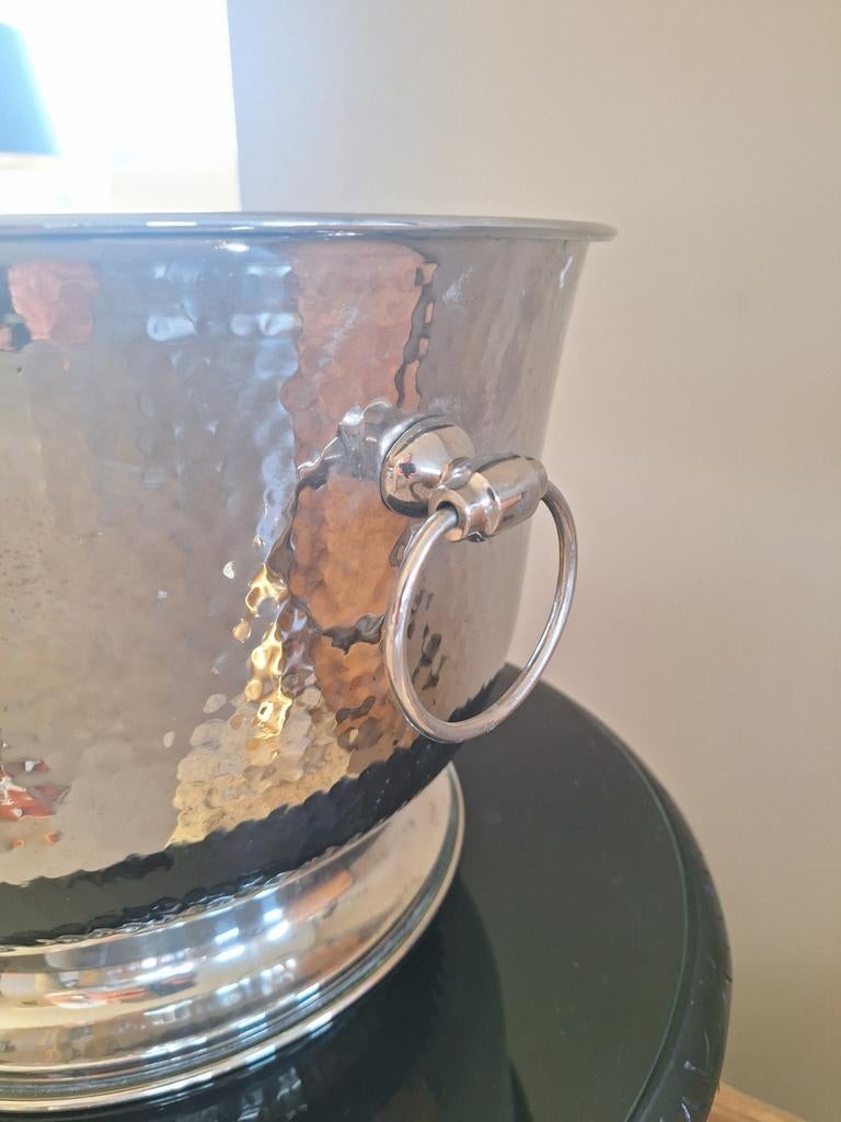 Grote ijsemmer in gehammerd RVS, Huis en Inrichting, Woonaccessoires | Stolpen, Ophalen