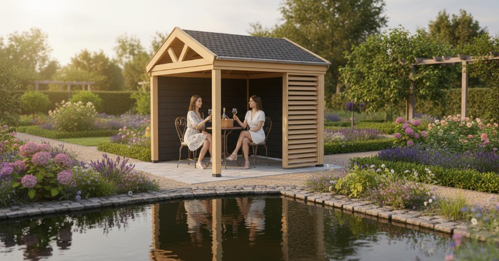 Douglas | Maison de jardin | Pergola | Personnalisation pos., Jardin & Terrasse, Abris de jardin, Neuf, Abri de jardin, Bois, Avec auvent