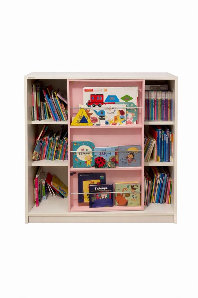 Bibliothèque enfant blanche/rose avec système coulissant, Enlèvement