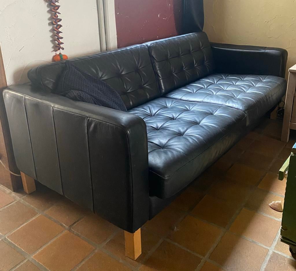 3-zit zetel leder, Huis en Inrichting, Zetels | Zetels, Ophalen, Gebruikt, Driepersoons, Leer