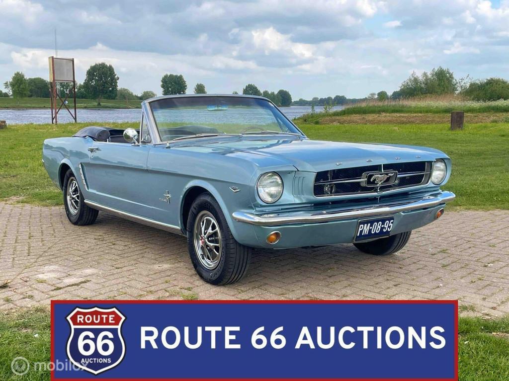 Ford Mustang Cabriolet | 1965 | Route 66 Auctions, Auto's, Zwart, Bedrijf, Handgeschakeld, Overige carrosserie