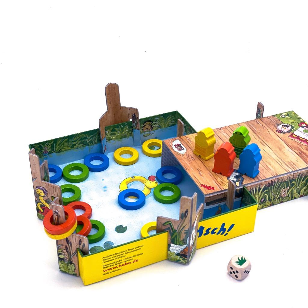 HABA gezelschapsspel PLATSCH, Trois ou quatre joueurs, Enlèvement ou Envoi, Neuf