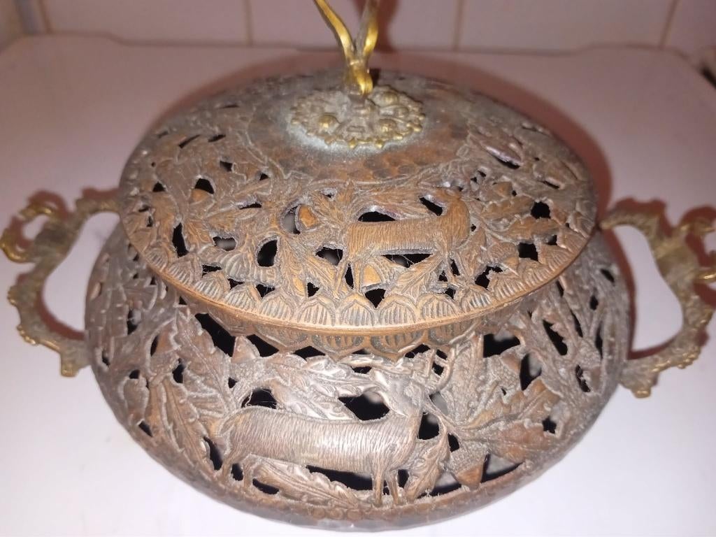 magnifique diffuseur d'arôme antique en cuivre rouge indien, Antiquités & Art, Enlèvement ou Envoi