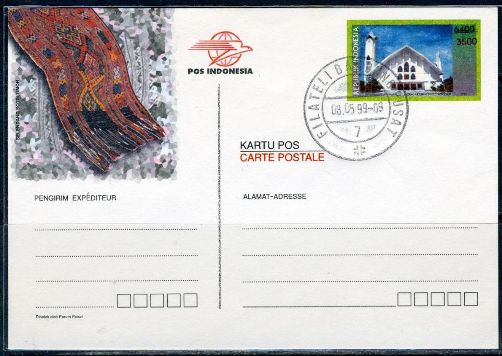 INDONESIE: BRIEFKAART FDC 1999 - Filateli Bandung, Ophalen of Verzenden, Gestempeld, Zuidoost-Azië