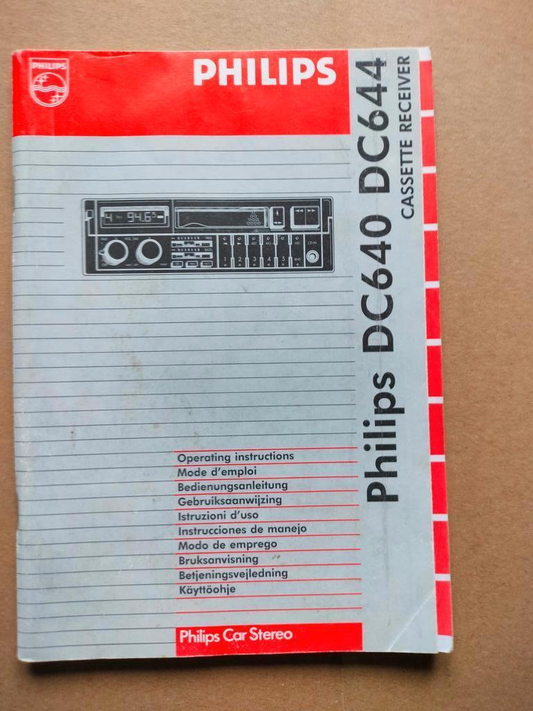 Philips DC 640 644 auto radio handleiding, Ophalen of Verzenden