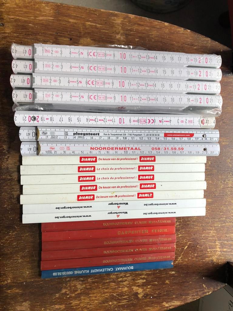 Bouwmateriaal:Plooimeters/bouwpotloden, Doe-het-zelf en Bouw, Overige Doe-Het-Zelf en Bouw, Ophalen
