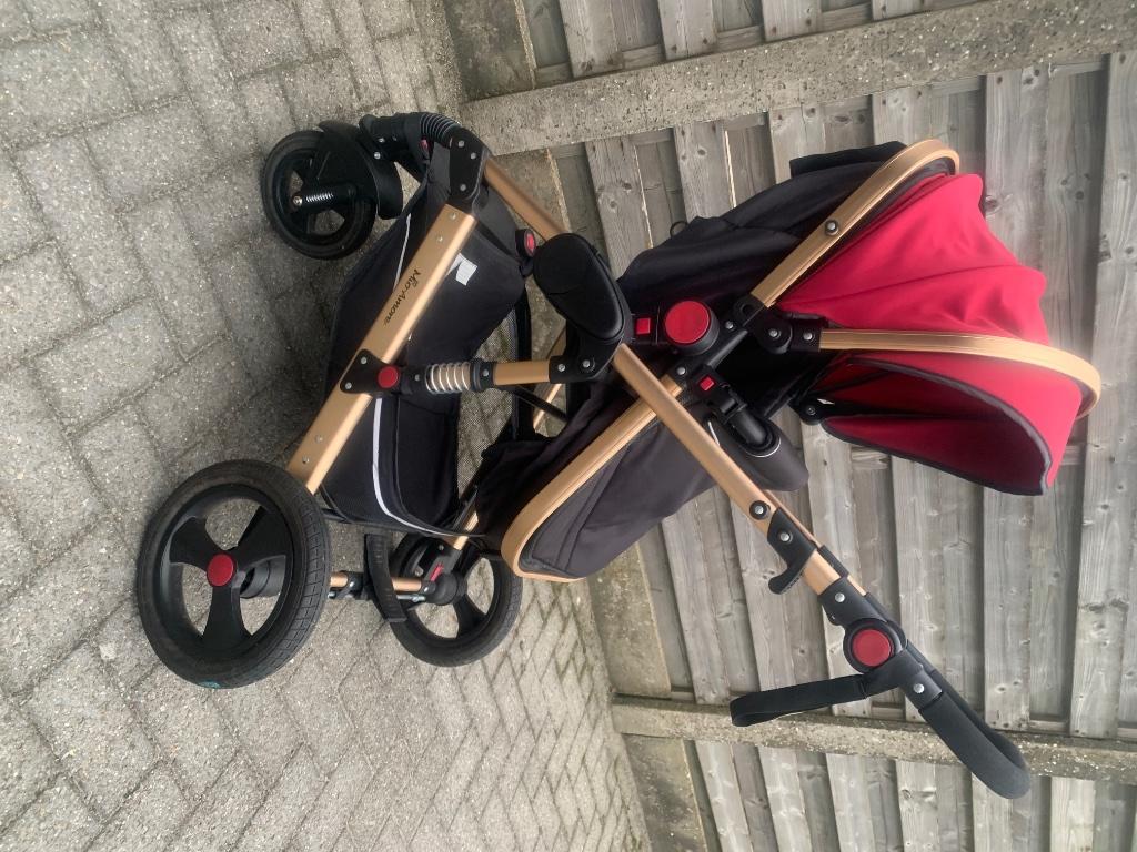 Mio Amore 3 in 1 kinderwagen Veneto incl. autostoel (Rood), Kinderen en Baby's, Gebruikt, Verstelbare duwstang, Ophalen, Kinderwagen