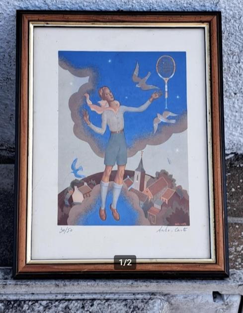 Lithographie signe Anto carte, Antiquités & Art, Art | Lithographies & Sérigraphies, Enlèvement ou Envoi