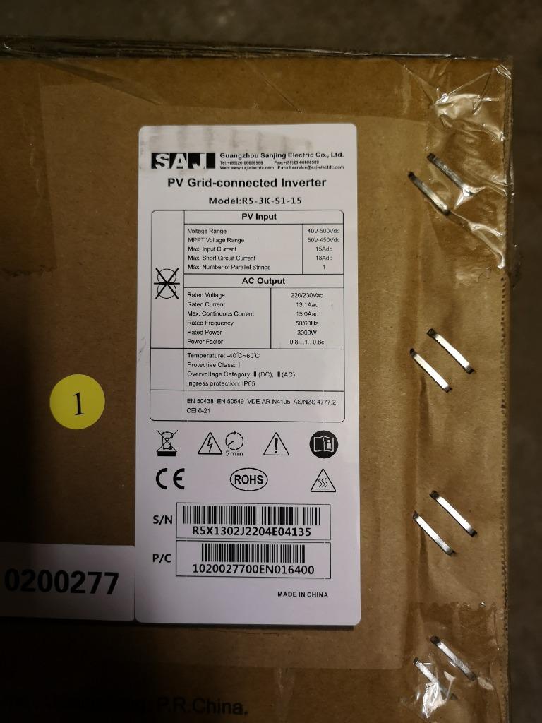 Omvormer SAJ 3KW, Doe-het-zelf en Bouw, Ophalen, Nieuw, Overige typen