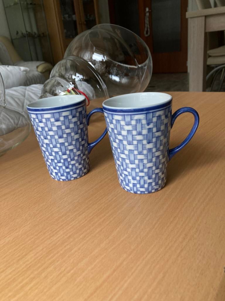 blauwe Engelse keramische mokken van Mount Everest Tea., Ophalen of Verzenden