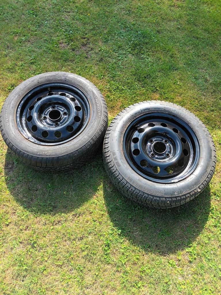 2 velgen met banden 185/60/R14, Ophalen, Zo goed als nieuw