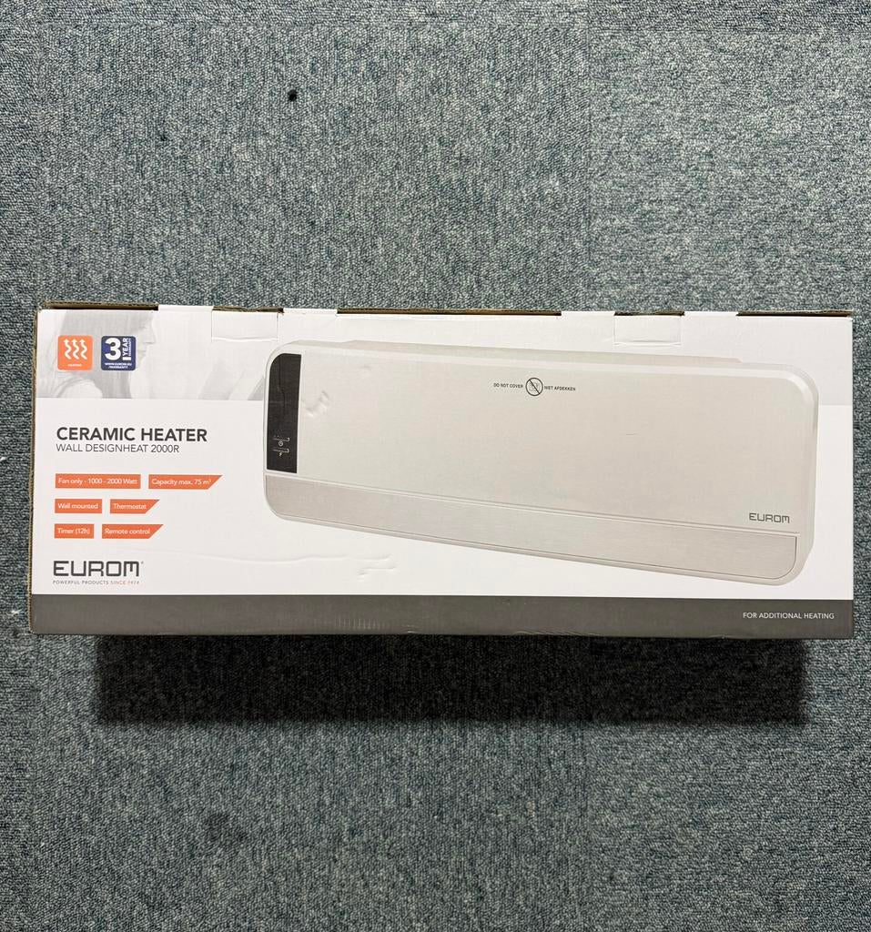 EUROM Ceramic Heater Wall Designheat, Tuin en Terras, Terrasverwarmers, Nieuw, Elektrisch, Ophalen