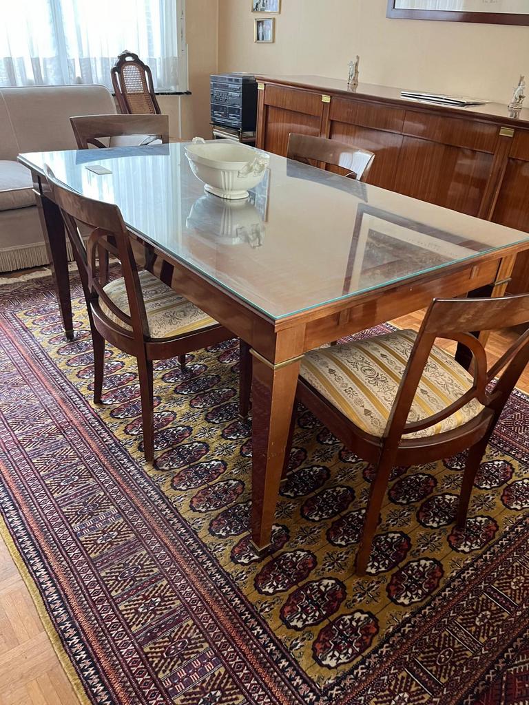 Elegante mahoniehouten eetkamer '50/60 Engelse stijl, Ophalen, Gebruikt, British