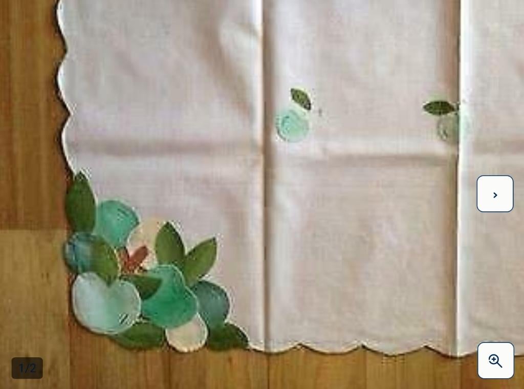 Tafellaken katoen beige/groen, Ophalen of Verzenden, Zo goed als nieuw, Vierkant, Binnen