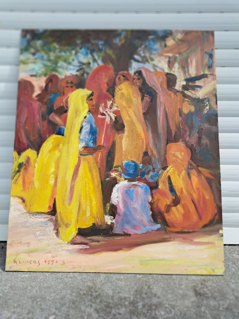 Huile sur panneau signe tony reniers, Antiek en Kunst, Ophalen of Verzenden