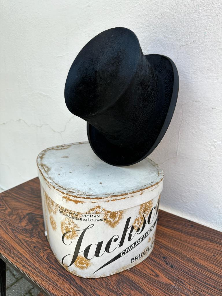 Antieke grote hoge buishoed in doos, Ophalen, Heren, Overige