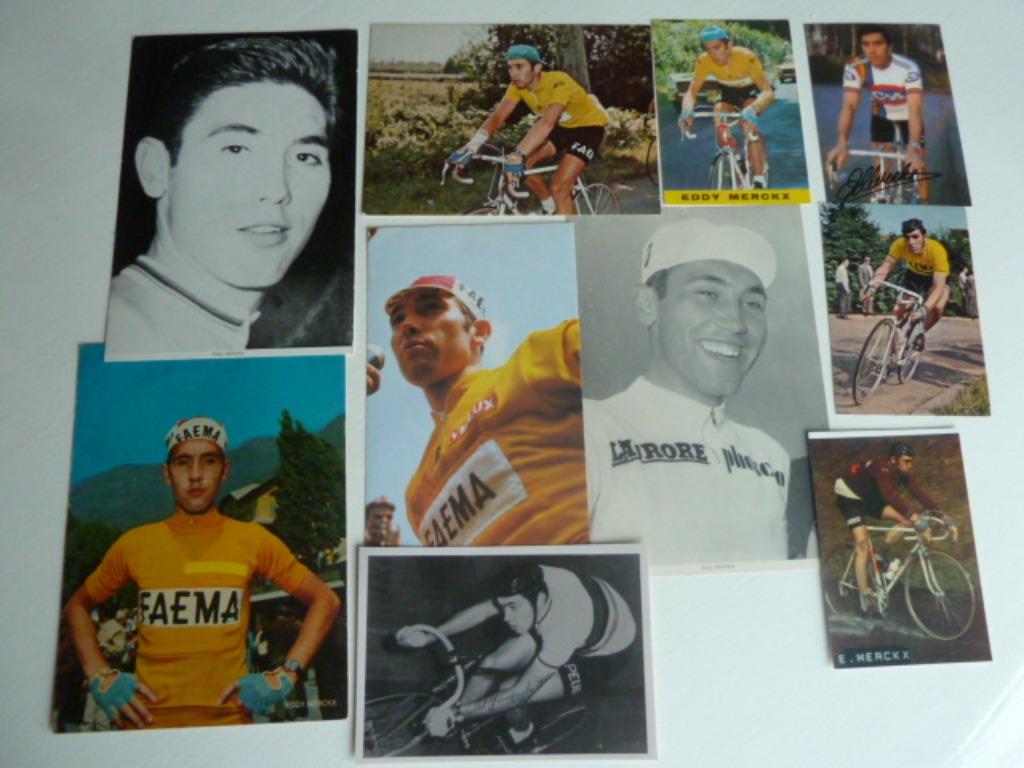 10 x E. Merckx, 5 grote kaarten 24x17, 4 postkaarten, 1foto., Verzamelen, Ophalen of Verzenden, Gebruikt