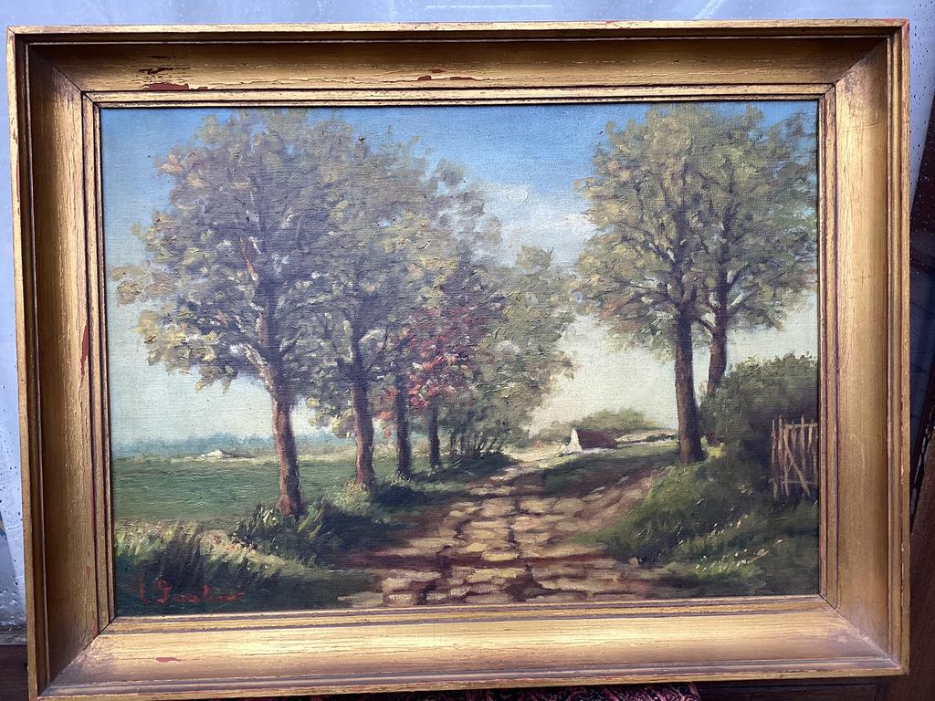 Decaluwe Lea/dreef - schilderij op doek, Antiek en Kunst, Ophalen