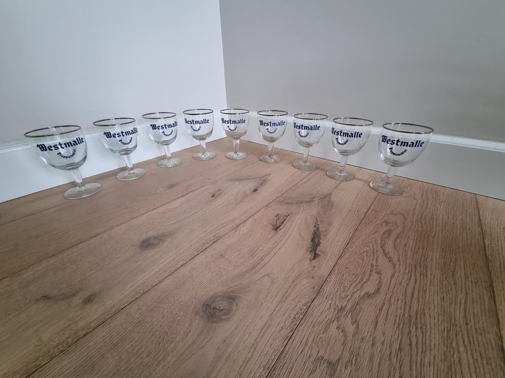 9 Westmalle trappist glazen, Ophalen of Verzenden, Zo goed als nieuw
