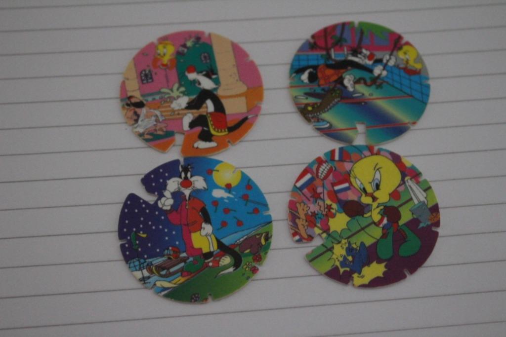4 olympic Flippo's - Tweety - 1996, Verzamelen, Flippo's, Ophalen of Verzenden, Olympic