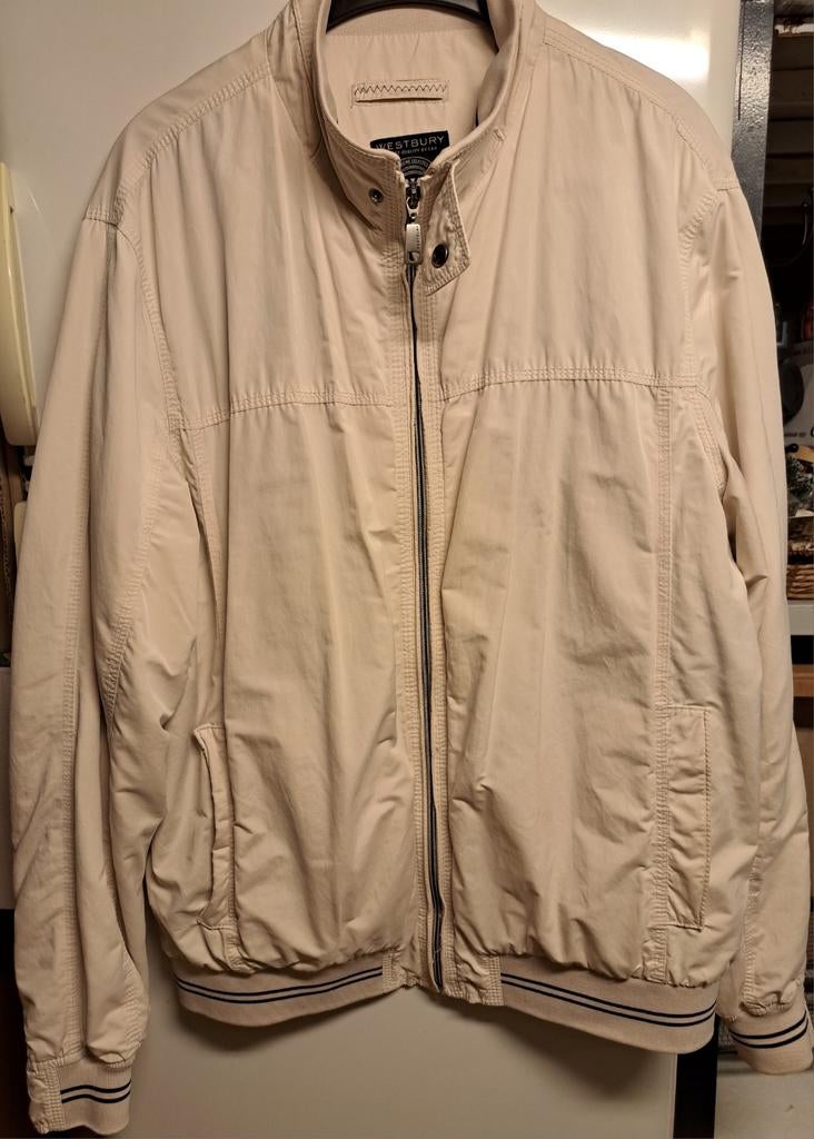 Beige heren vest met ritssluiting, Ophalen, Gedragen, Maat 52/54 (L), Beige