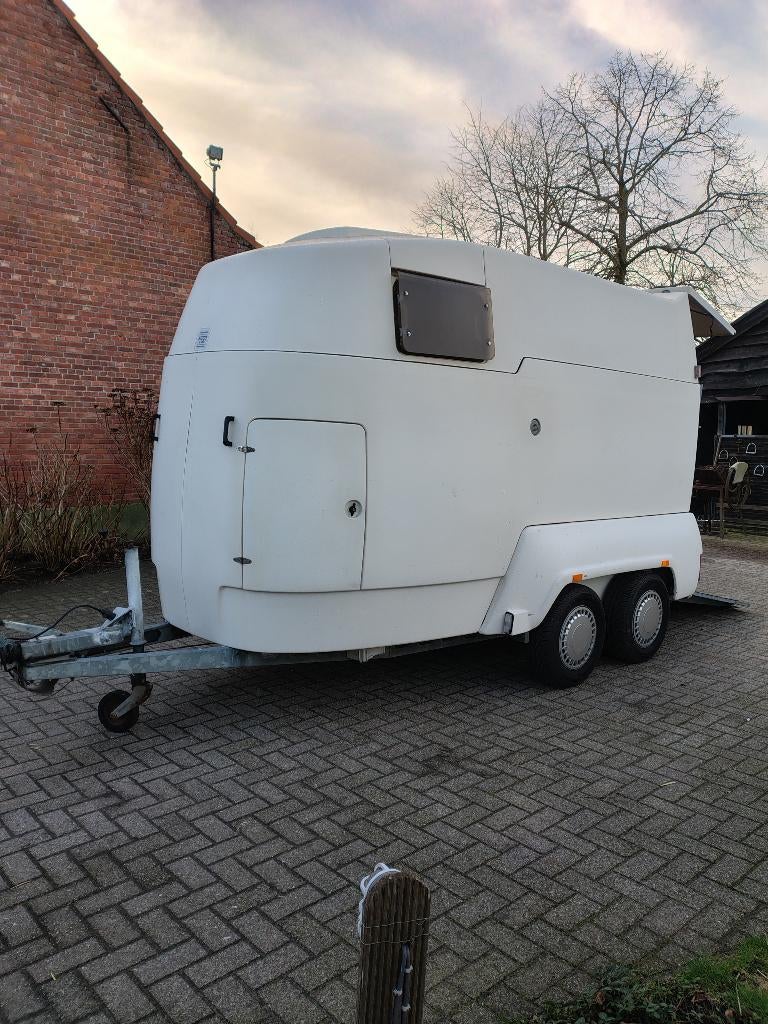 Paardentrailer, Ophalen, Gebruikt, Polyester, 2-paards trailer