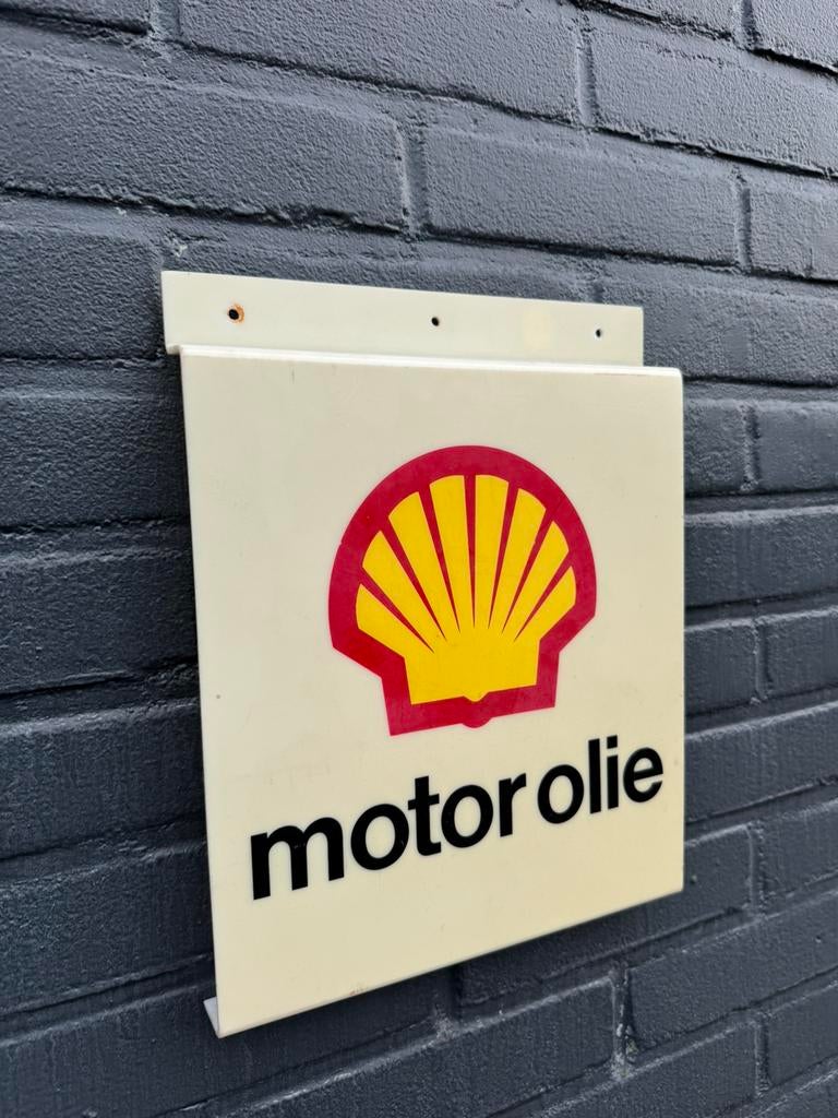Shell Motor Olie oud reclamebord, Ophalen of Verzenden, Gebruikt, Reclamebord