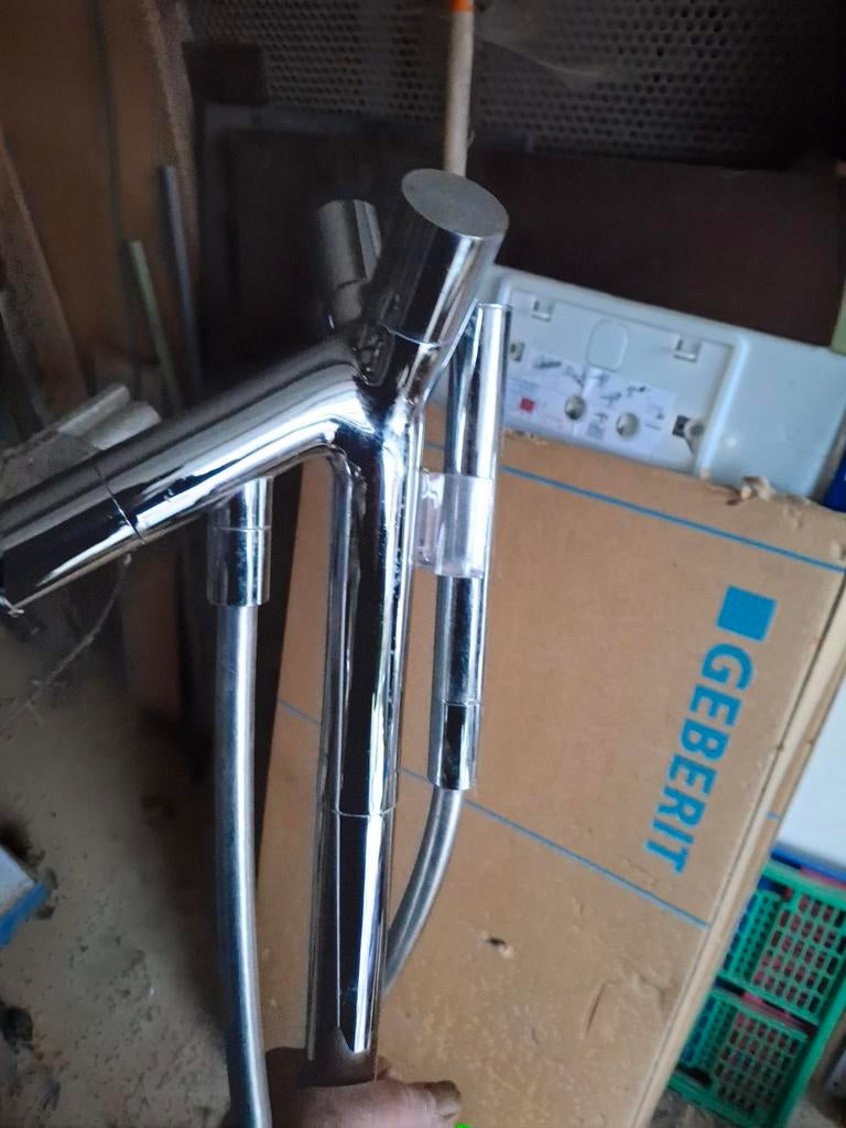 Badkraan losstaand, Ophalen, Gebruikt, Chroom, Bad