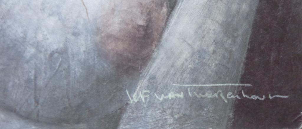 JEF VAN TUERENHOUT / KONINGIN MET HOED / ZEEFDRUK / 76x50cm, Antiek en Kunst, Kunst | Litho's en Zeefdrukken, Ophalen of Verzenden