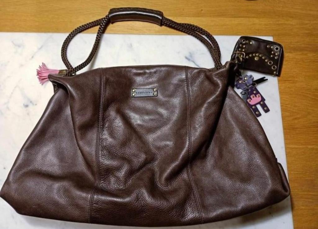 Grote lederen tas Essentiel, Handtassen en Accessoires, Ophalen of Verzenden, Zo goed als nieuw, Bruin, Overige merken