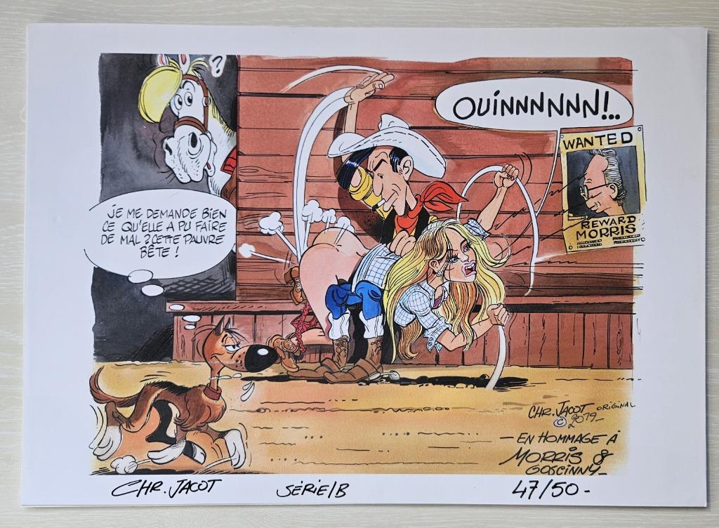 Estampe hommage Morris 42x30 Neuf, Livres, BD, Une BD, Envoi, Comme neuf, Jacot (Morris)