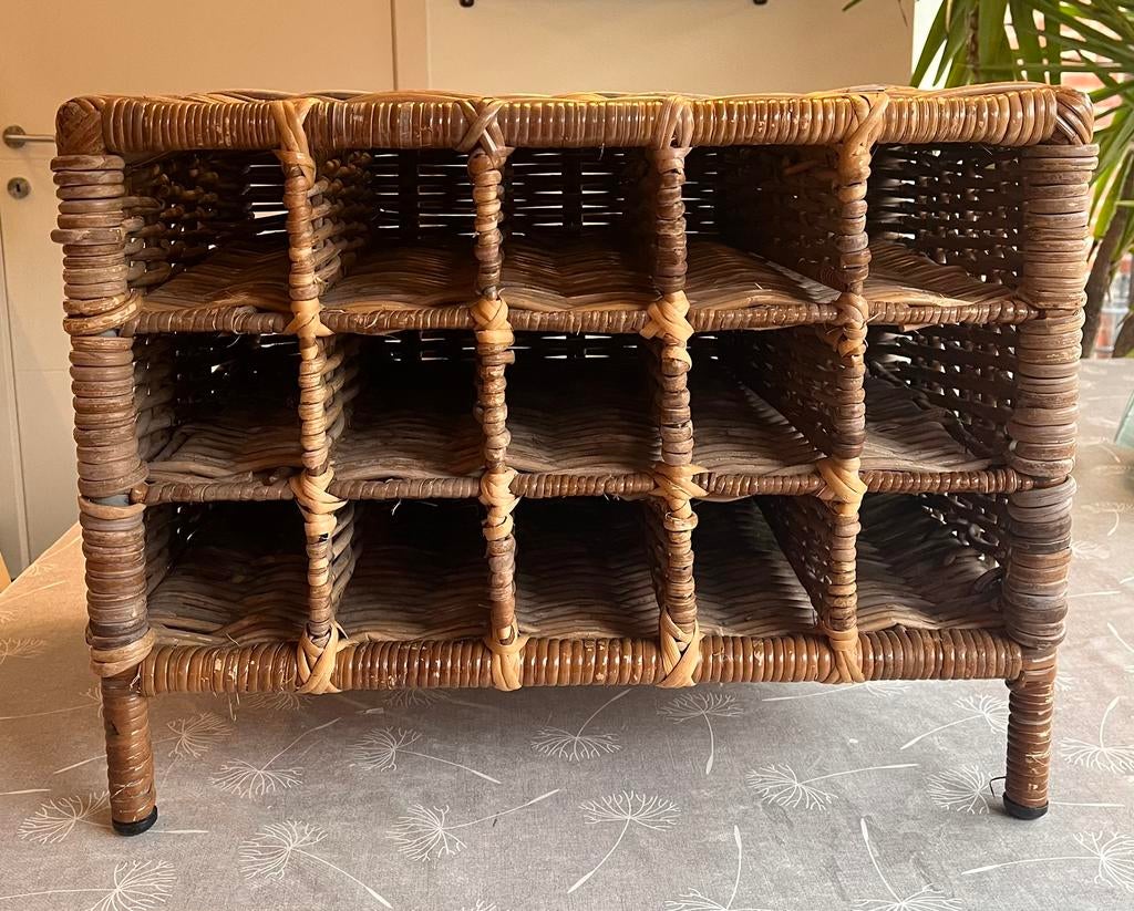 Casier à vin en rotin pour 15 bouteilles, Moins de 50 cm, Enlèvement ou Envoi, Comme neuf, 5 à 15 bouteilles