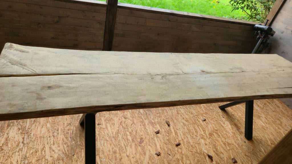 Boomstamtafel met onderstel in 1 stuk, Tuin en Terras, Ophalen