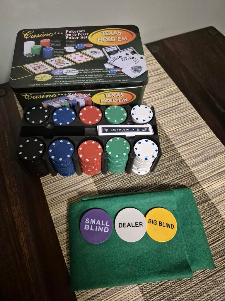 Poker doos met 200 chips, Ophalen of Verzenden