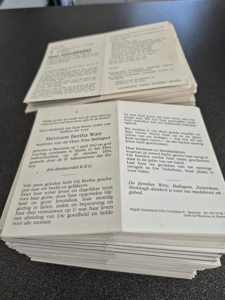 Bidprentjes Beernem, Verzamelen, Bidprentjes en Rouwkaarten, Ophalen of Verzenden