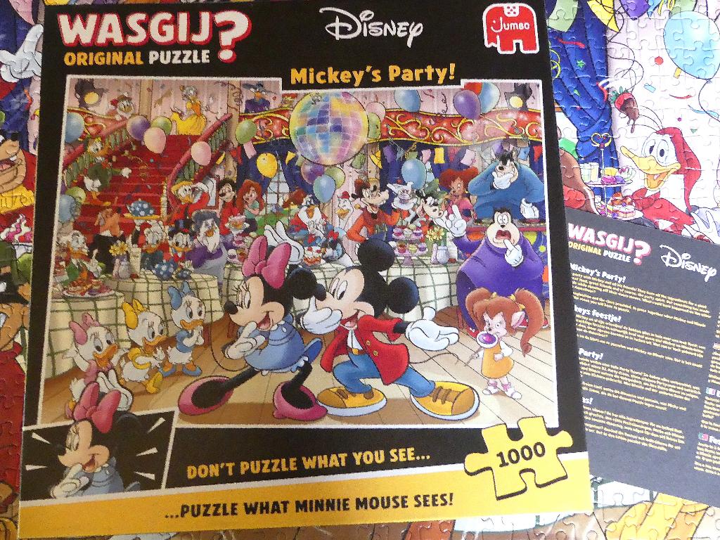 Puzzle Jumbo WASGIJ Disney - Mickey's party !  - 1000 pièces, Hobby & Loisirs créatifs, Enlèvement ou Envoi, 500 à 1500 pièces