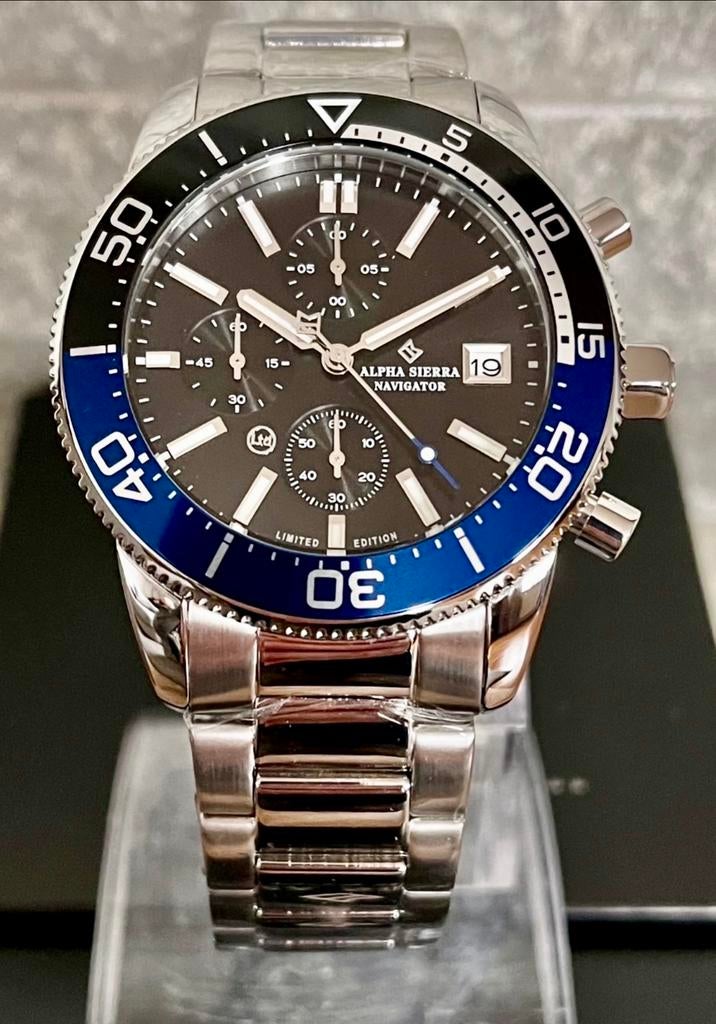 CHRONO SPORTS ALPHA SIERRA NAVIGATOR  VAUT399€! 💯%NOUVEAU !, Enlèvement ou Envoi, Neuf, Bleu