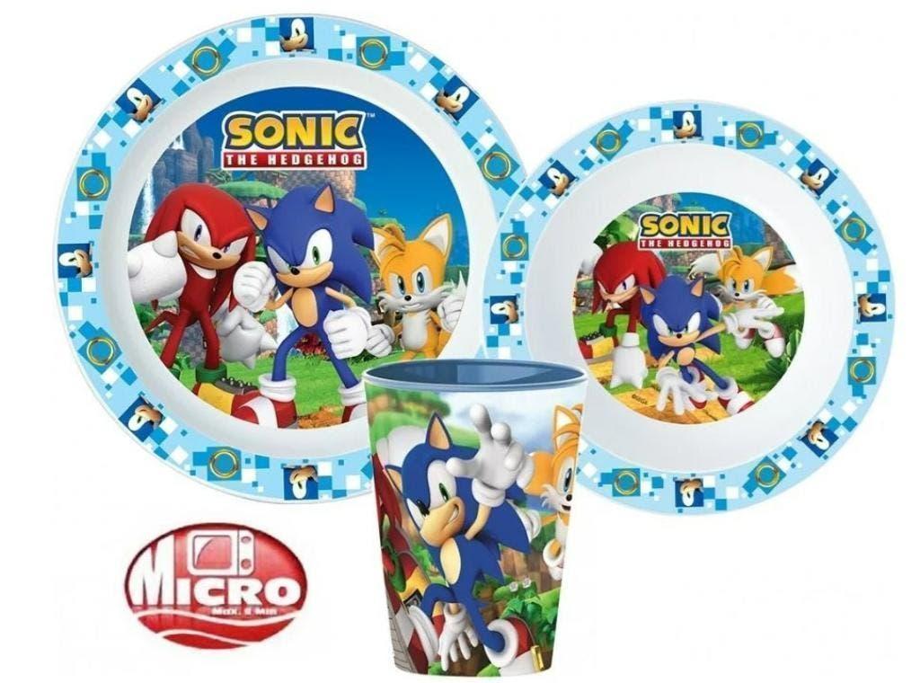 Sonic Kinderservies met Beker - Magnetron Dinerset / Eetset, Kinderen en Baby's, Overige Kinderen en Baby's, Ophalen of Verzenden