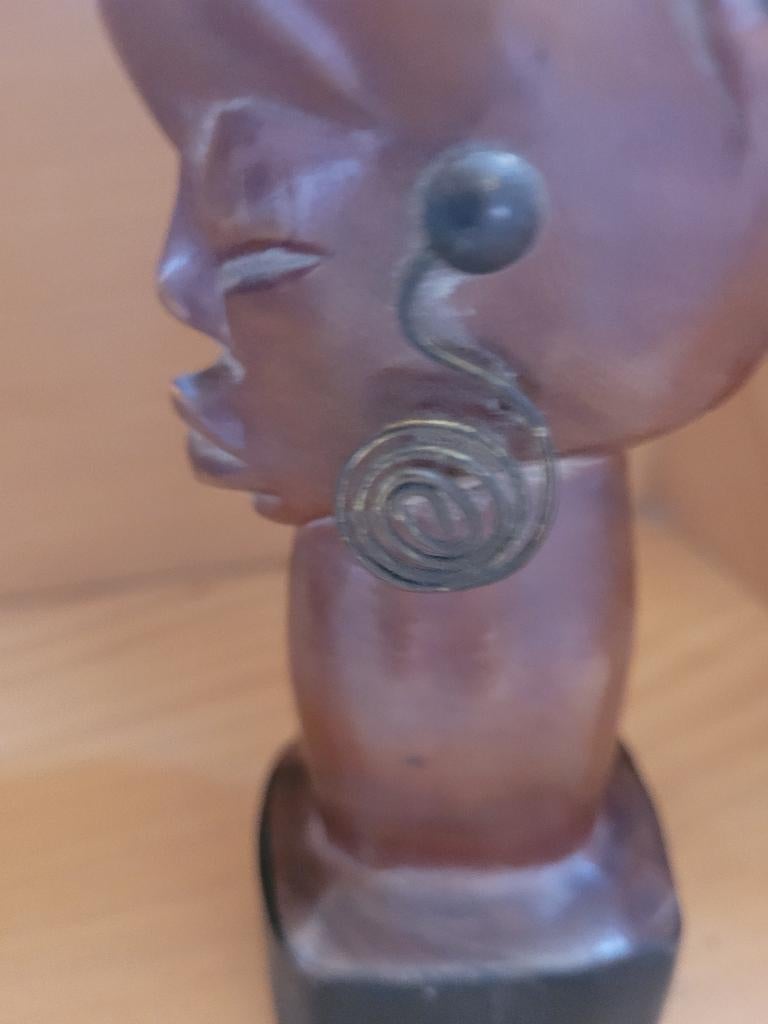 Houten Afrikaanse beelden, Minder dan 20 cm, Buste, Ophalen of Verzenden, Hout