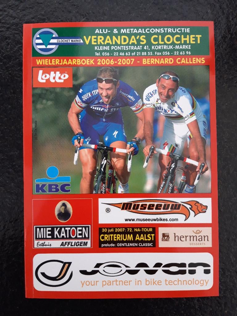 Wielerjaarboek 2006-2007 (cover Boonen en Bettini), Verzenden, Nieuw, Lopen en Fietsen, Bernard Callens