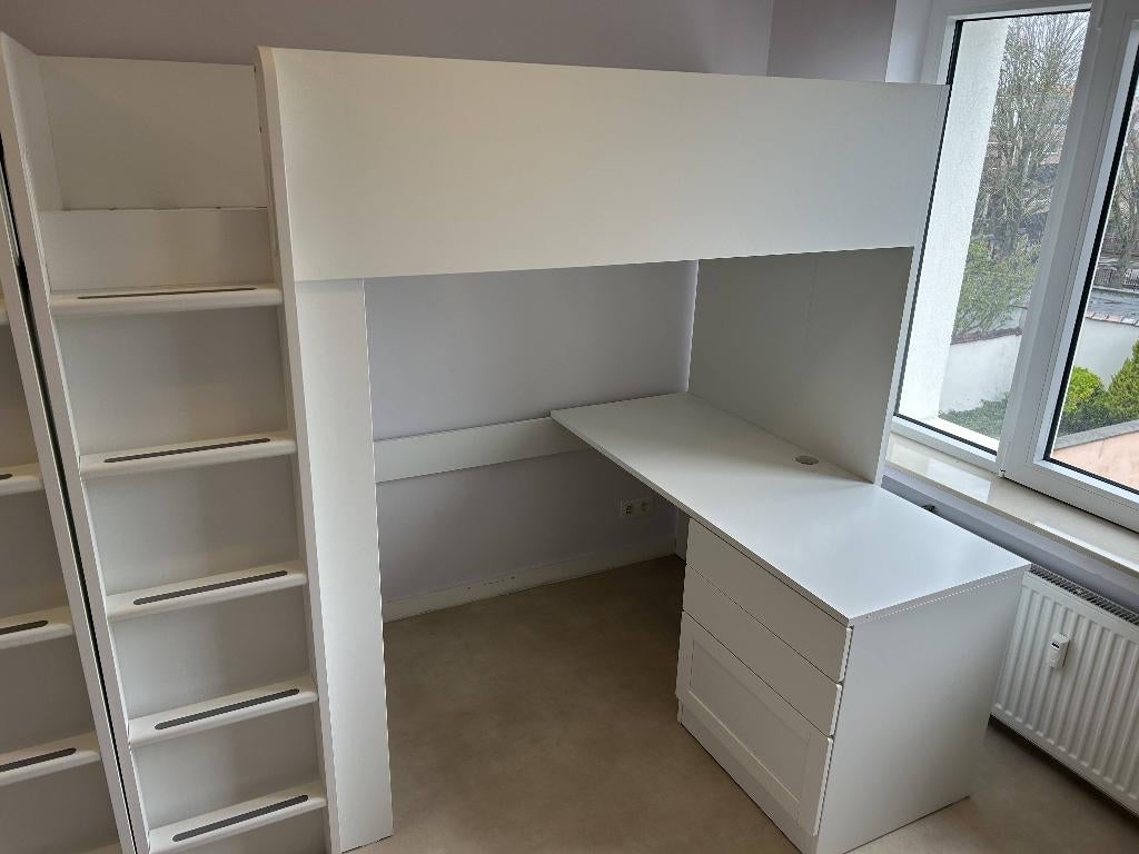 2 LITS SMÅSTAD lit mezzanine blanc avec bureau, Enfants & Bébés, Enlèvement, Lit mezzanine